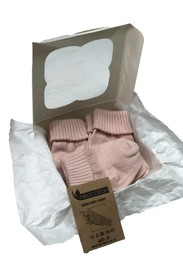 Детские носки для новорожденных хлопковые 3-шт Solid color Neocotton, Beige — фото 2