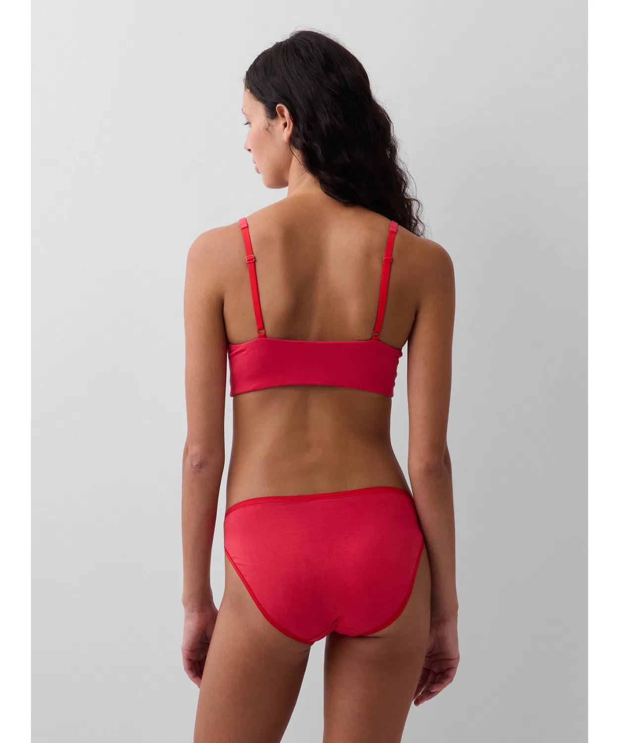 Женский бюстгальтер-топ без косточек с цветочным принтом Organic Stretch Cotton GAP, Blue — фото 2