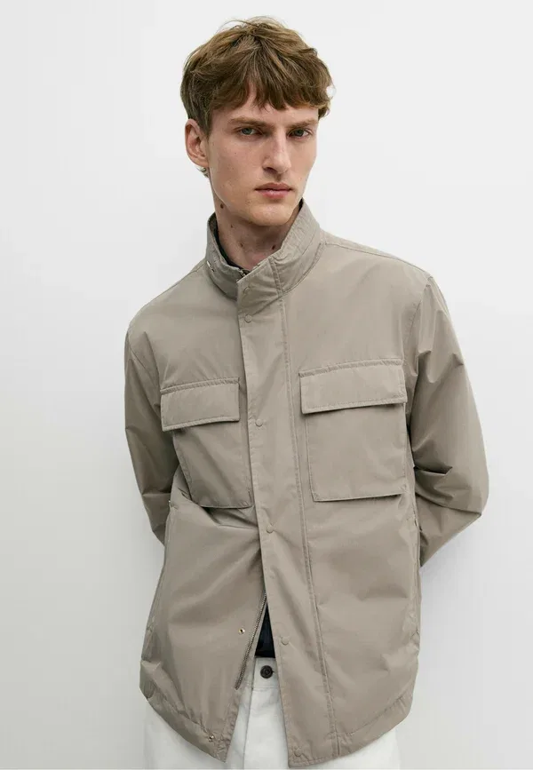 Куртка с воротником-стойкой Summer jacket Massimo Dutti, серый