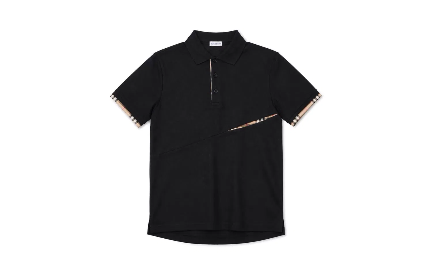 Мужское поло Burberry с принтом, модель Hidden Stitch Silent-Black, цвет Hidden Stitch Silent-Black