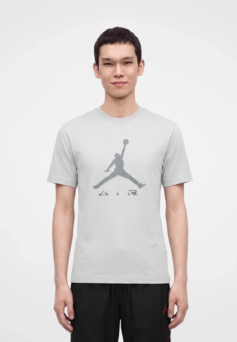Футболка с принтом Crew Jordan, Neutral Grey/Smoke Grey