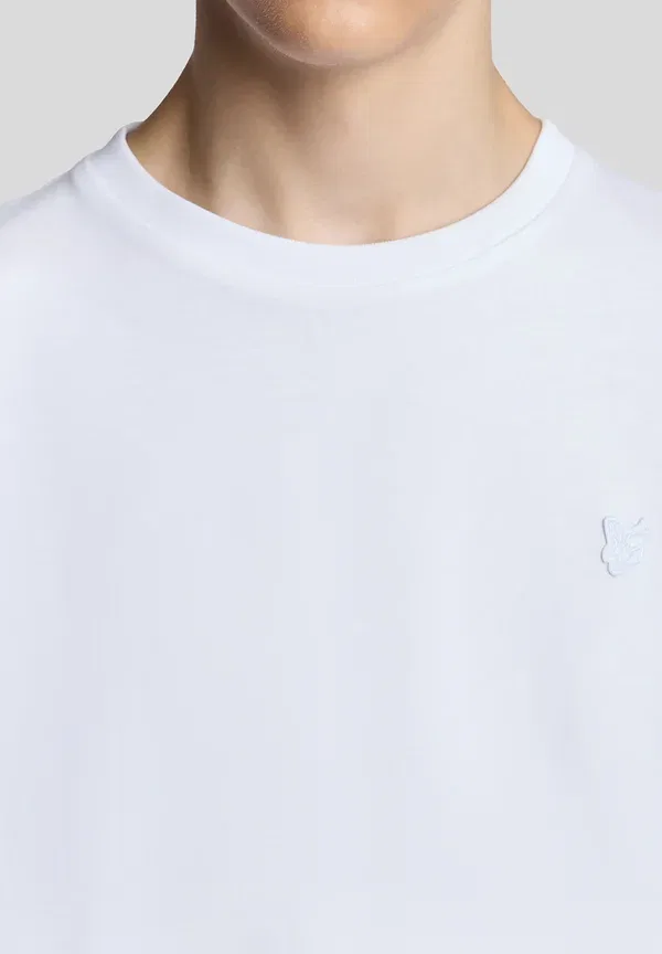 Футболка с длинным рукавом из хлопка Heavy weight relaxed t-shirt, Lyle & Scott, белый — фото 4