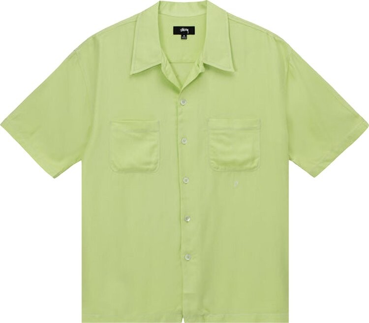 

Рубашка Stussy Contrast Pick Stitched Shirt 'Lime', зеленый