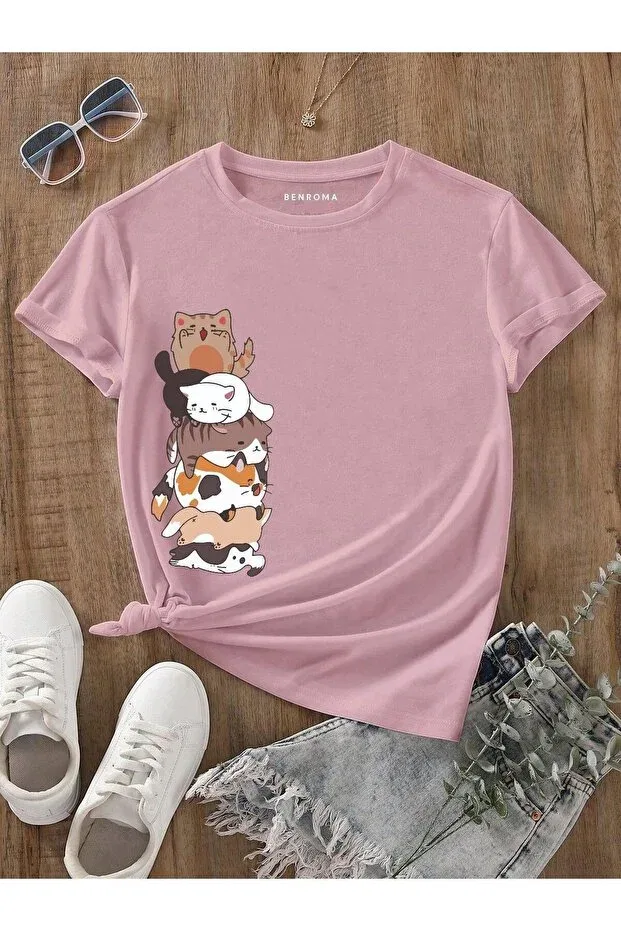 Детская футболка с принтом для мальчиков Cartoon character printed children's t-shirt Benroma, Pink
