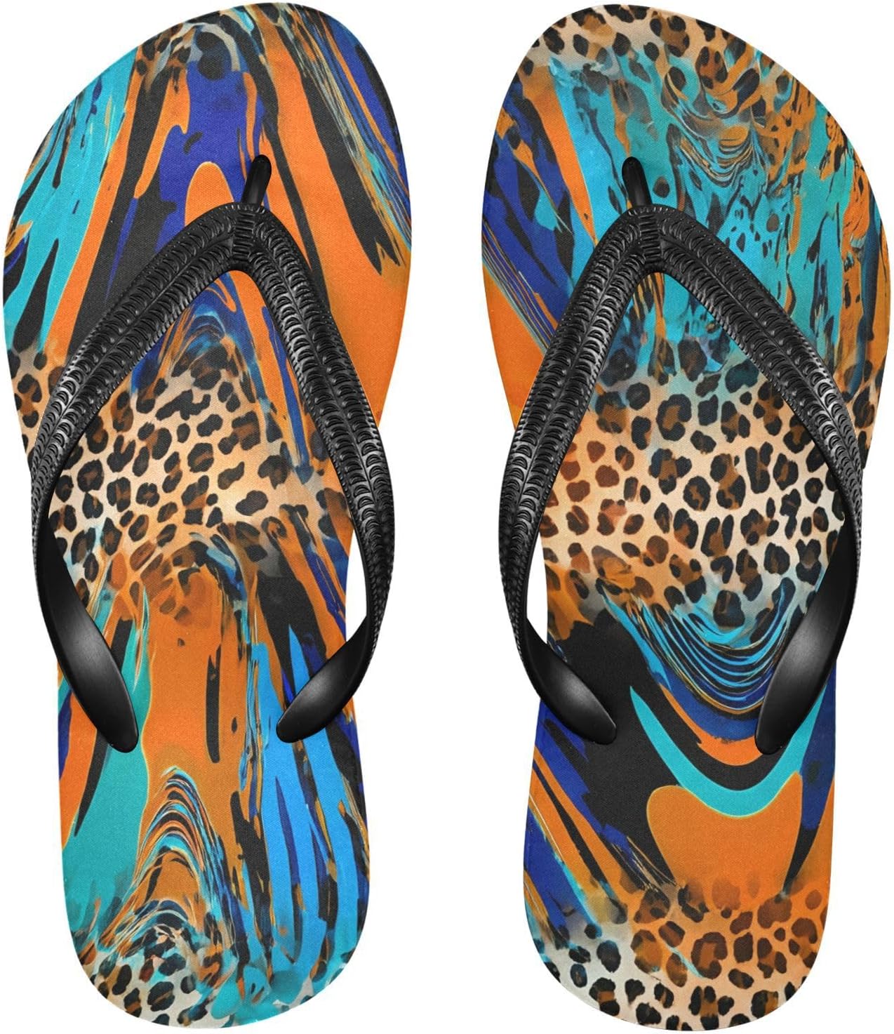 

Женские и мужские пляжные шлепанцы Leopard Waves оранжевые, для лета, для душа, повседневные сандалии 20861888 Kfbe