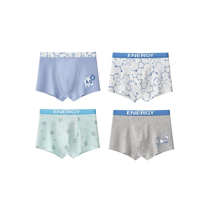 Детское белье трусы умеренные 4 предмета Colorful Blue Ecru Lake Green Gray MIIOW