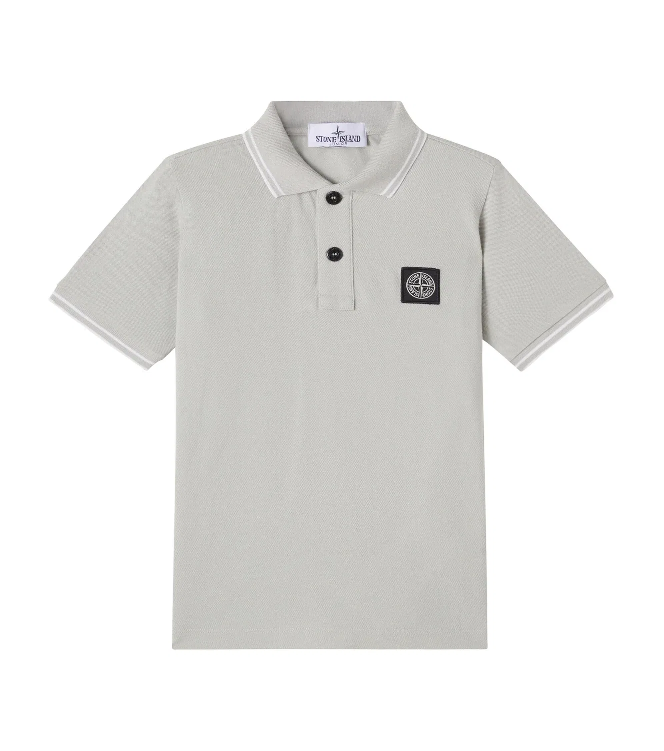 Поло из смесового хлопка Compass Stone Island Junior, серый