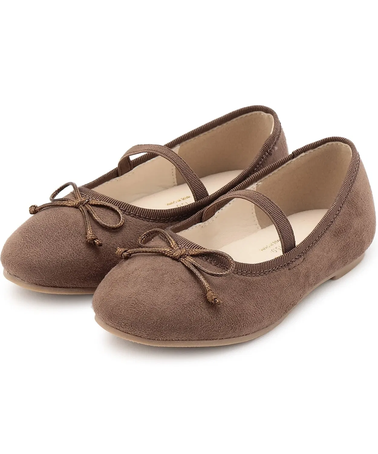 Детские балетки с бантом и ремешком, модель без названия, petit main, Brown