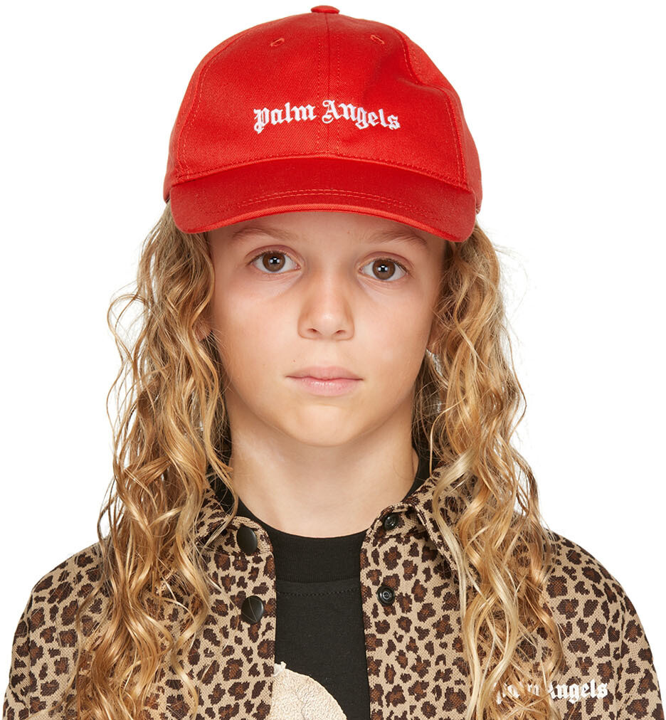 

Детская красная кепка с вышивкой Palm Angels, Коричневый, Детская красная кепка с вышивкой Palm Angels