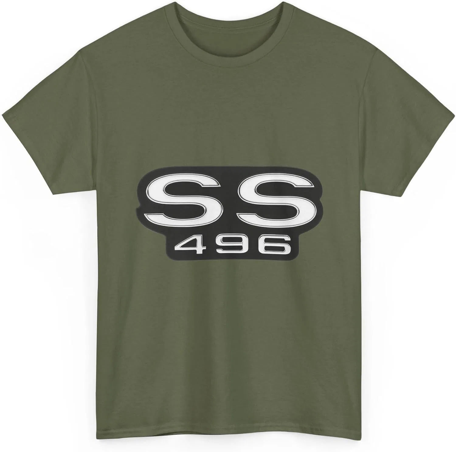 Мужская футболка с принтом Chevelle Camaro Nova Gildan 5000, Military Green — фото 3