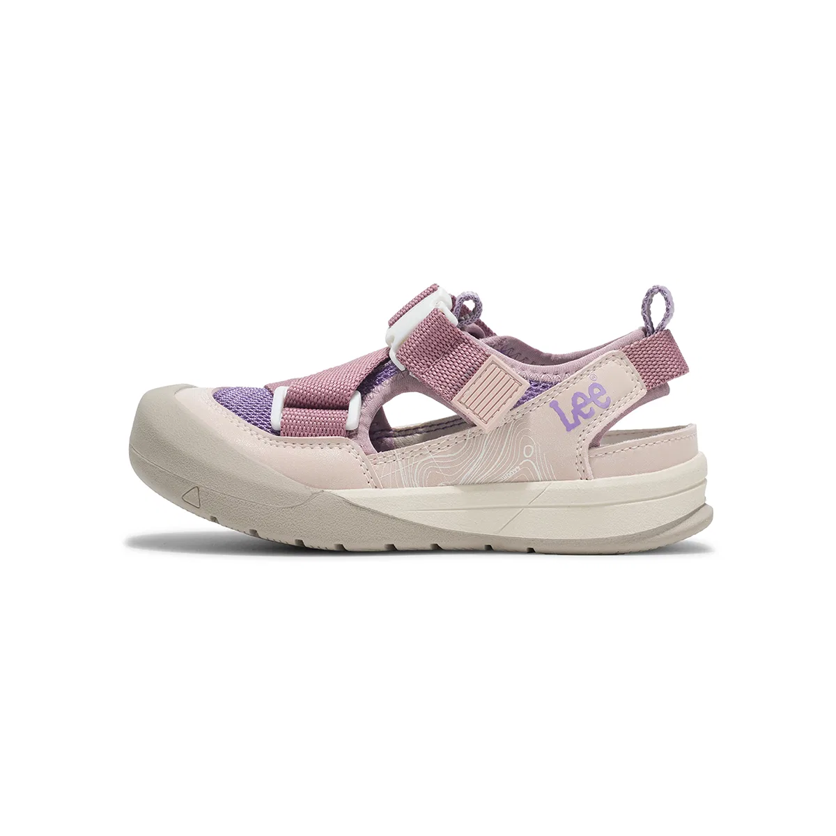 Детские сандалии из синтетической кожи с низким верхом Lee, Pink Purple
