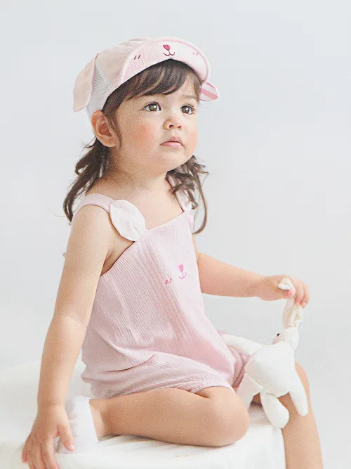 Детский комбинезон-сарафан с ушками медвежонка Babyblee Summer Reel Suit, Желтый — фото 3
