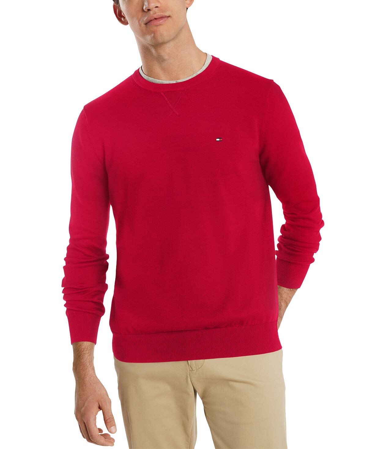 

Мужской фирменный однотонный свитер с круглым вырезом Tommy Hilfiger, мульти, Красный, Мужской фирменный однотонный свитер с круглым вырезом Tommy Hilfiger, мульти