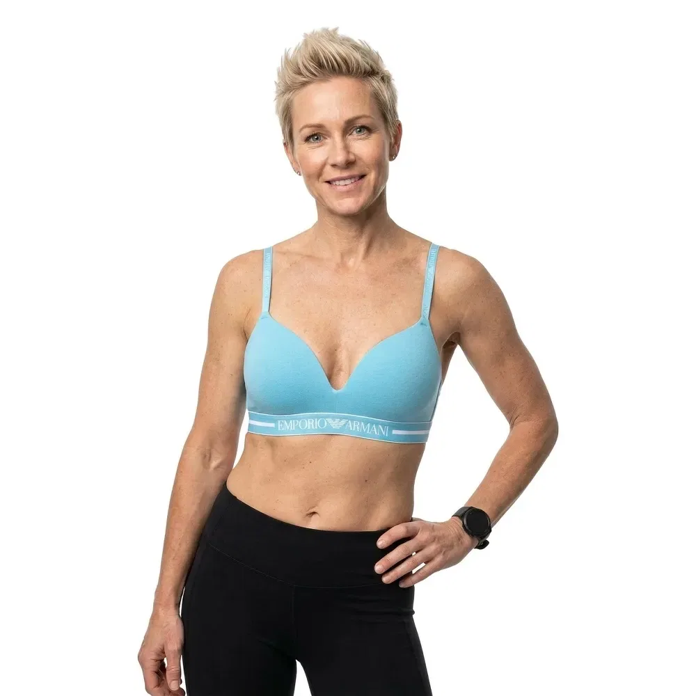 Бюстгальтер треугольный Emporio Armani, синий — фото 3