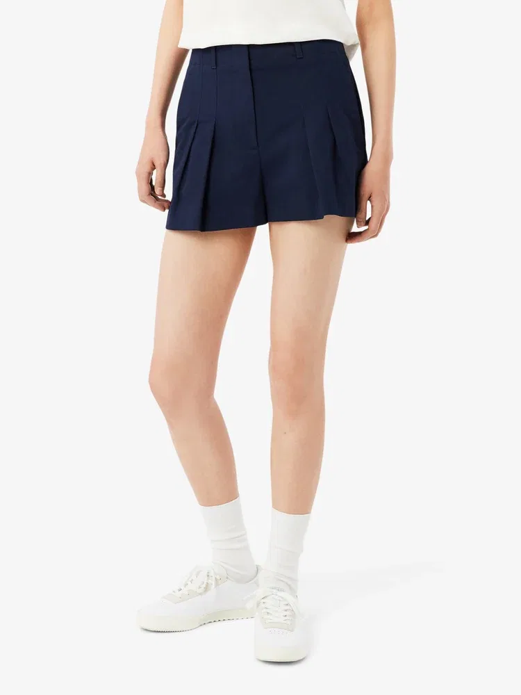 Шорты бермуды LACOSTE Navy из габардина с логотипом — фото 3