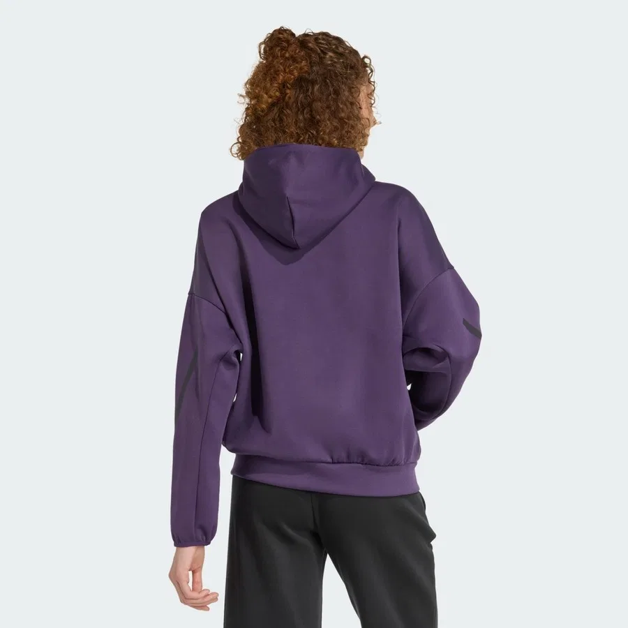 Женский свитшот с капюшоном adidas Z.N.E. Hooded Sweatshirt, Фиолетовый — фото 2