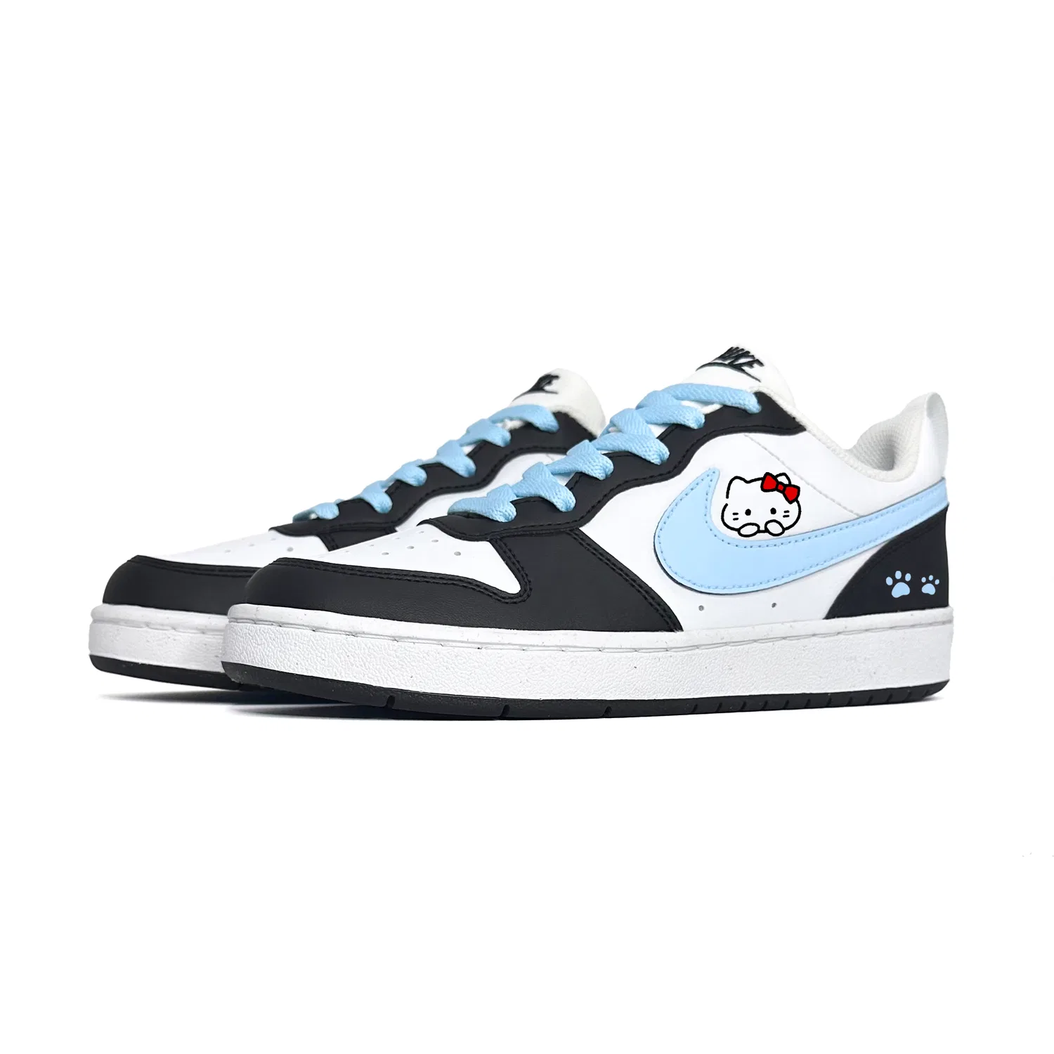 Детские кроссовки для скейтбординга с принтом Court Borough Nike, Blue White Black — фото 4