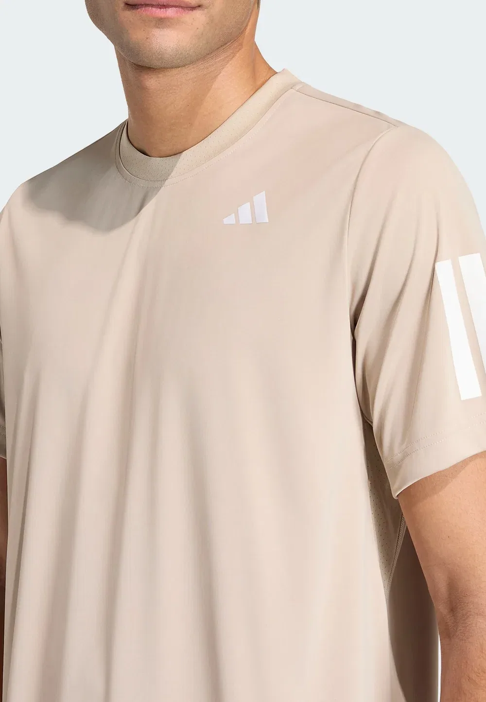 Футболка Club 3 в полоску - футболка с принтом Adidas Performance, Beige — фото 3