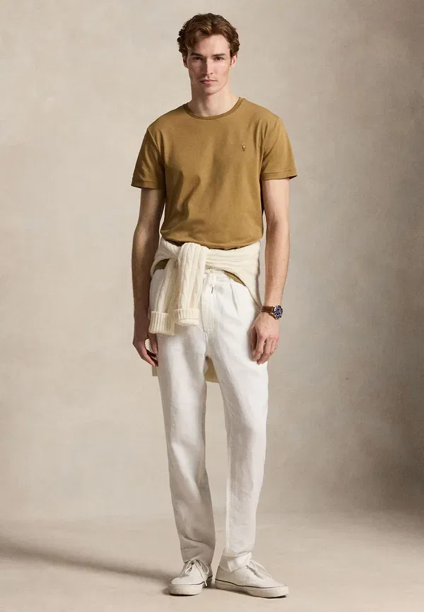 Футболка хлопковая Custom slim fit soft cotton t-shirt Polo Ralph Lauren, Cafe Brown, коричневый — фото 2