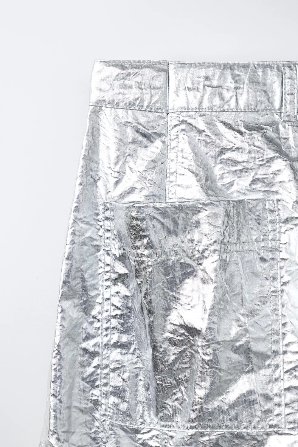 МЕТАЛЛИЧЕСКИЕ БРЮКИ С СТВОЛОМ ZARA, Silver — фото 4