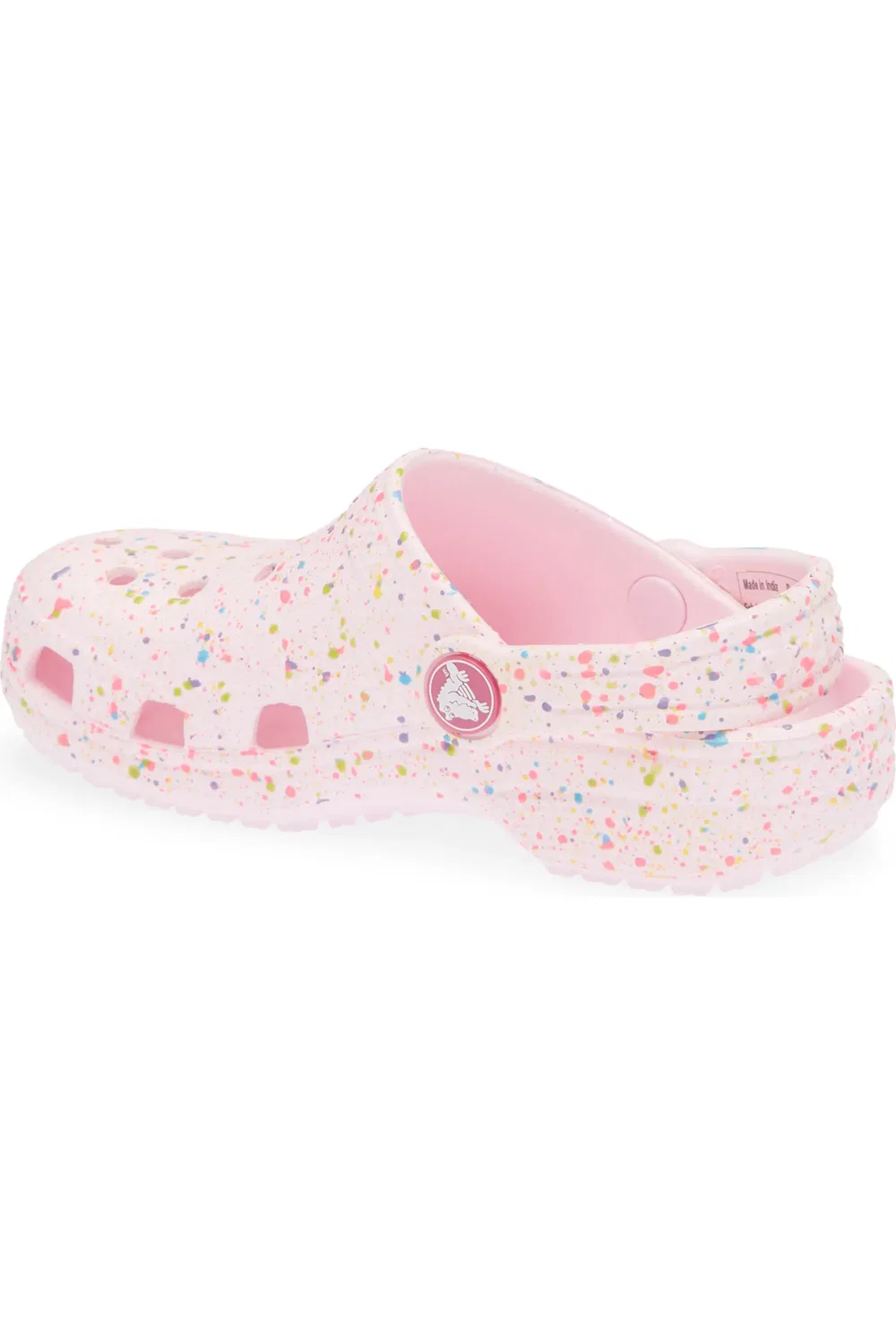 Детские клоги с принтом краски Classic Paint Splatter Crocs, Pink Milk — фото 2