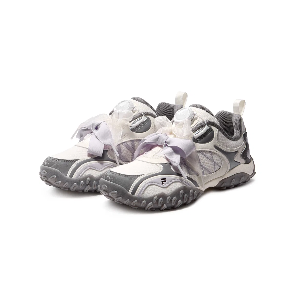 Детские кроссовки для бега с шнуровкой FILA KIDS, Milk White/Smoke Gray — фото 4