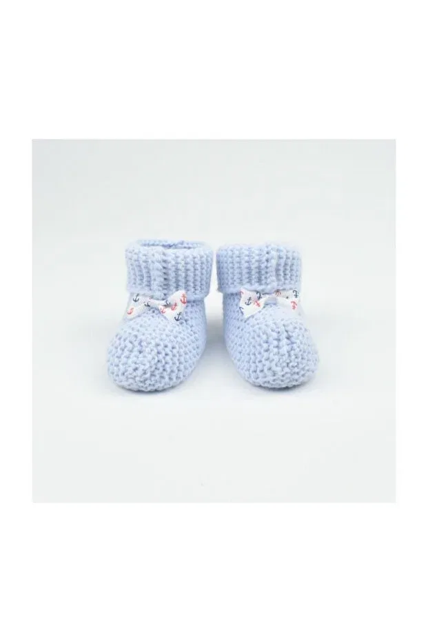 Детские пинетки вязаные Bibaby, Blue