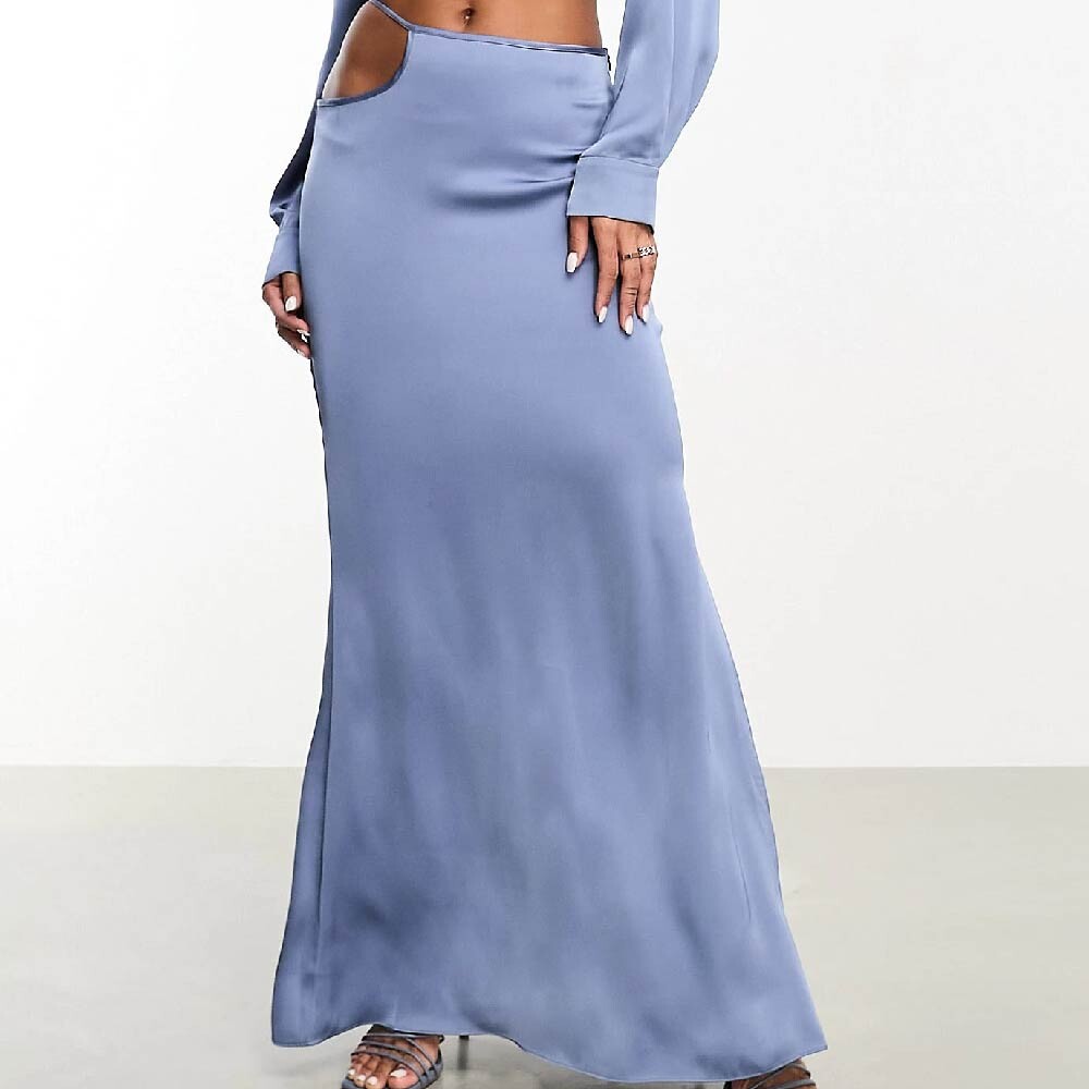 

Юбка Aria Cove Satin Open tie Side Maxi, голубой