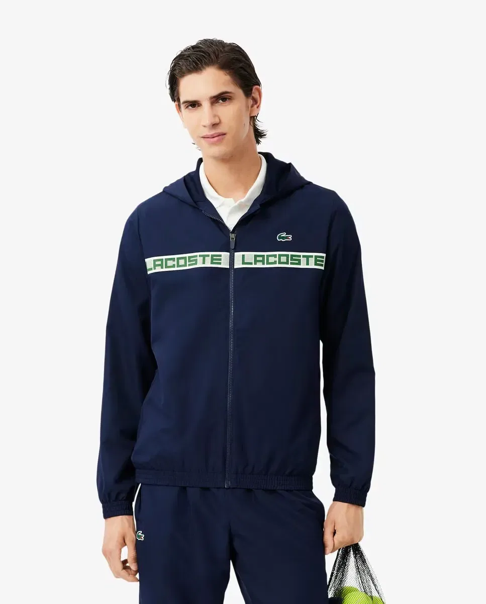 Мужской спортивный костюм для тенниса с полоской и логотипом Lacoste, Azul Marino — фото 3