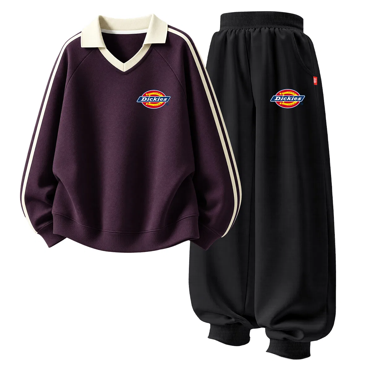 Детский спортивный комплект с поло-воротником Dickies, Berry Purple/Black