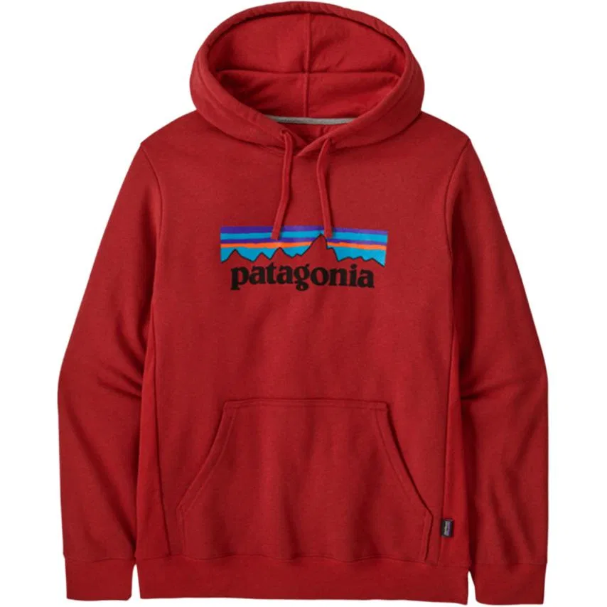 Унисекс свитшот с капюшоном и флисовой подкладкой Uprisal P 6 Logo Print Patagonia, Goose Cream Red/AMRE