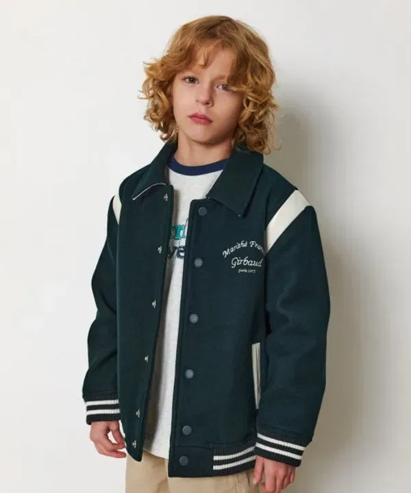 Варсити-куртка Enfant chain logo, Marithé Kids, темно-зеленый