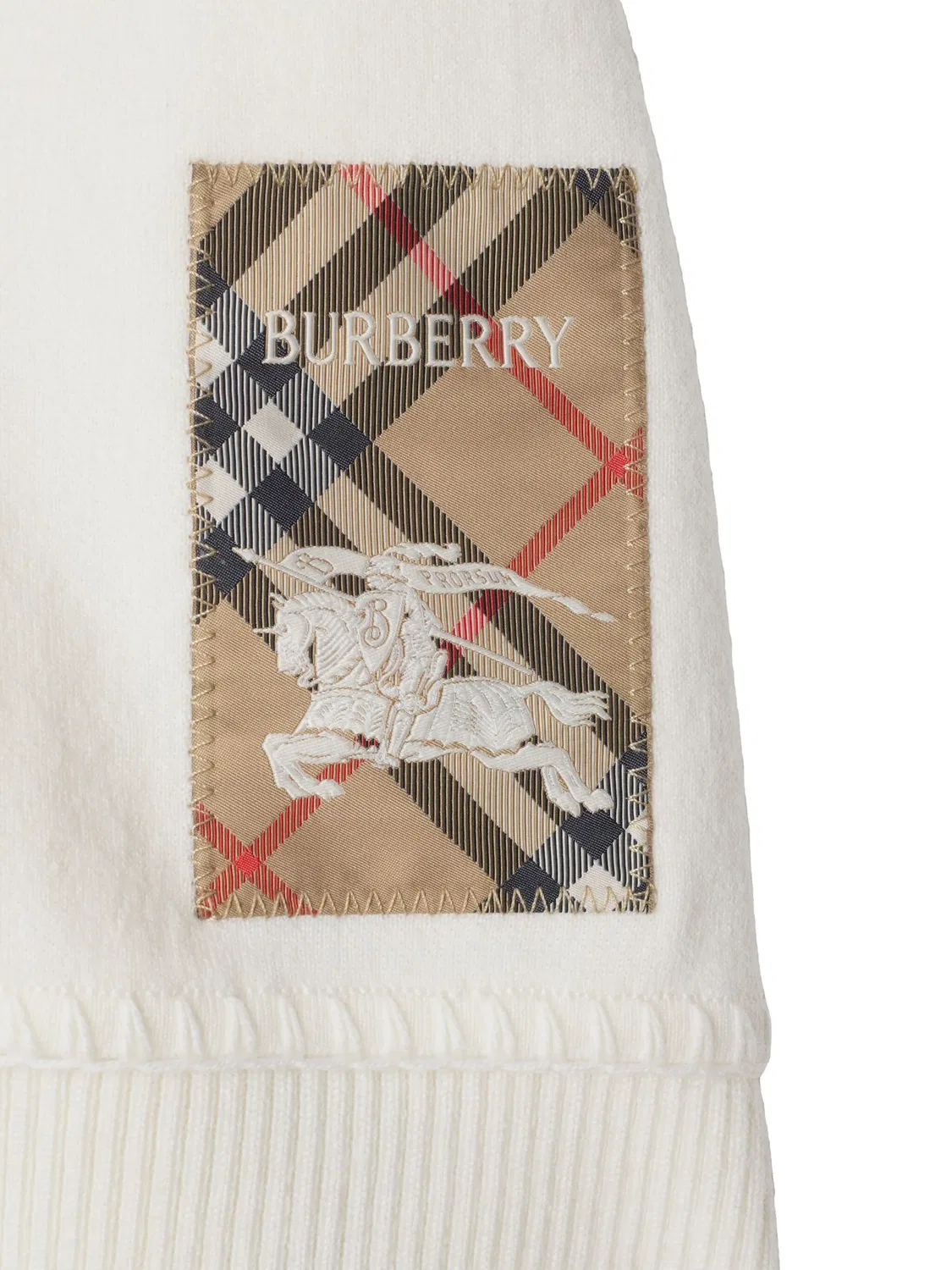 Накидка с логотипом в клетку Burberry, белый — фото 2