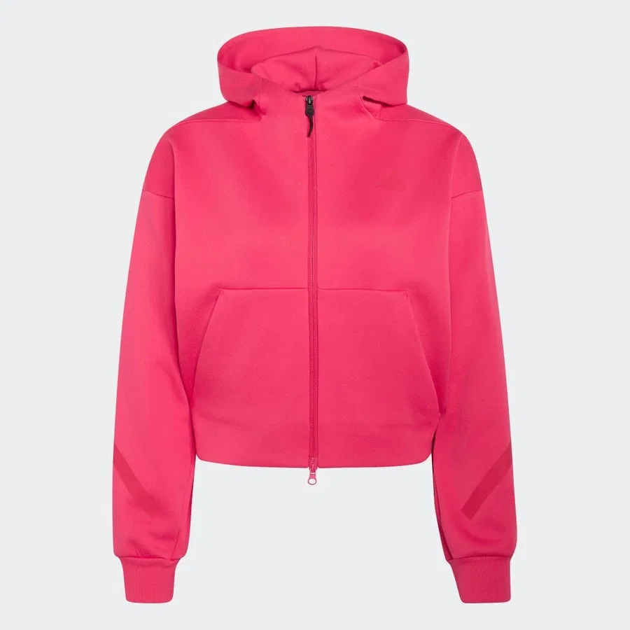 Женский свитшот с капюшоном и молнией Z.N.E. Cr Fz adidas, Розовый — фото 2