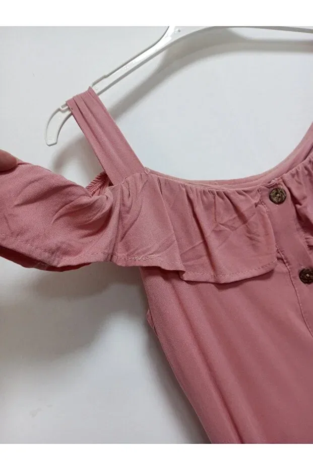 Детское платье для девочек хлопковое Akşen Giyim, Powder Pink — фото 3