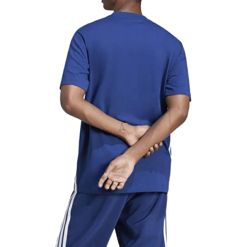 Мужская футболка с принтом Essentials T Shirt Japan Version Adidas, Dark Blue — фото 4