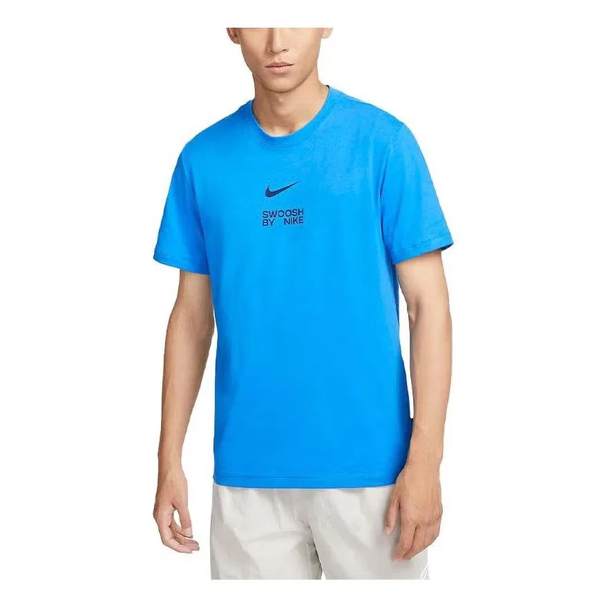 Футболка с принтом Big Swoosh Nike, синяя
