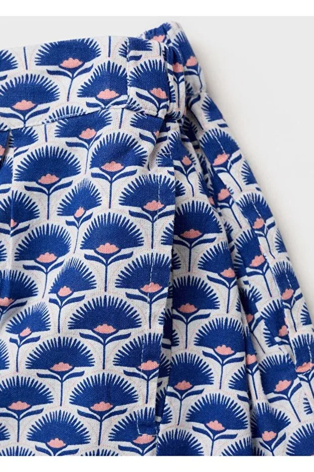 Детские шорты для девочек льняные Mango Kids, Blue — фото 4