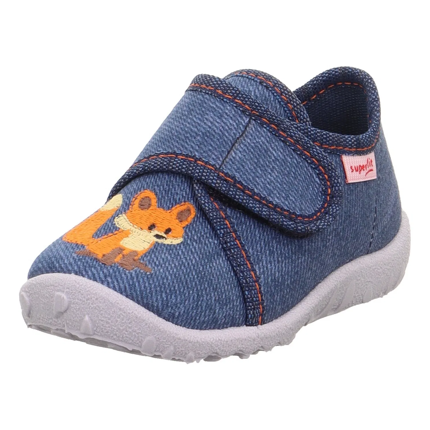 Детские домашние тапочки с мордочкой лисы Superfit, Jeansblau Fuchs