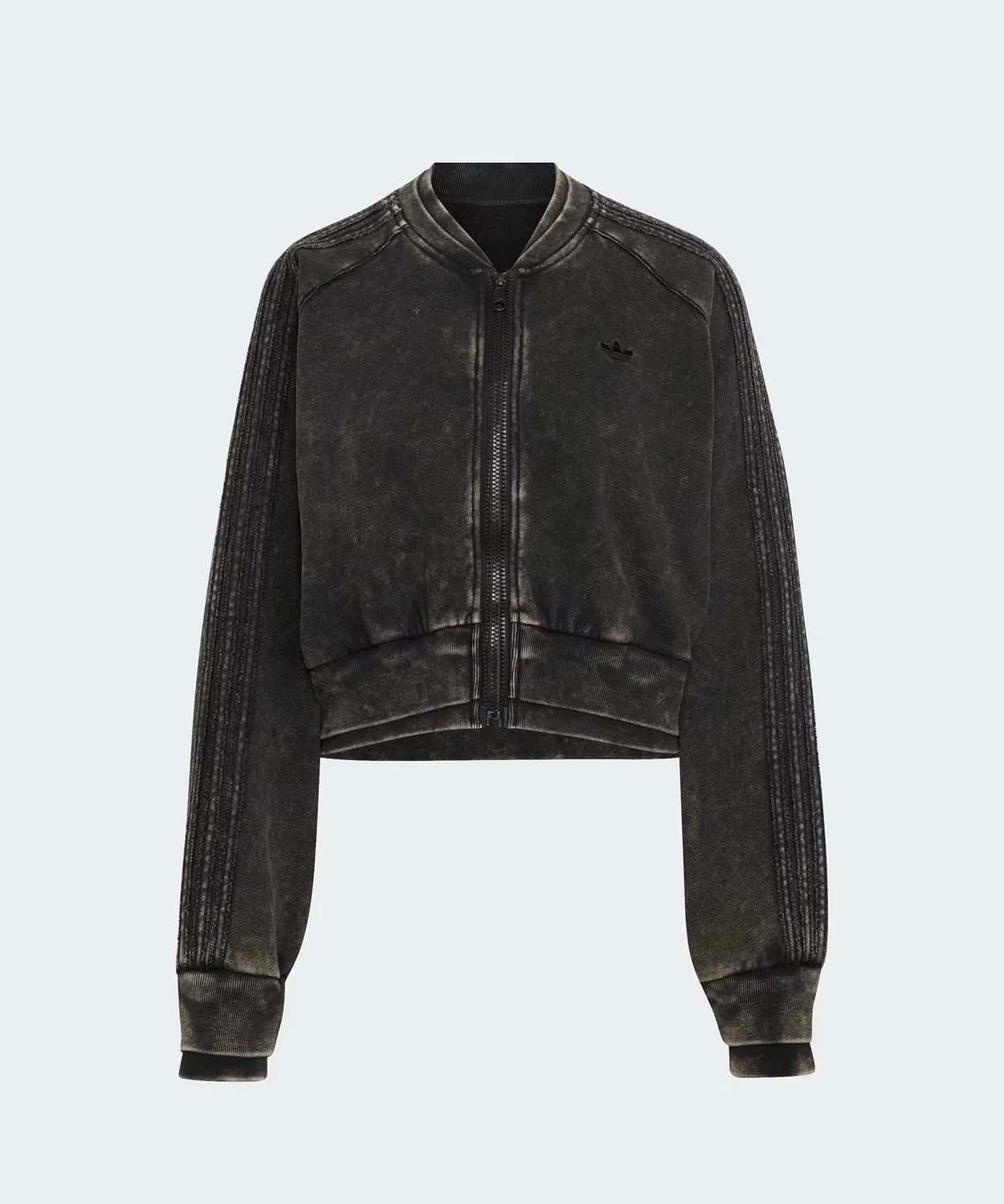 Женский укороченный бомбер с двойным слоем и логотипом Adidas Originals, Black