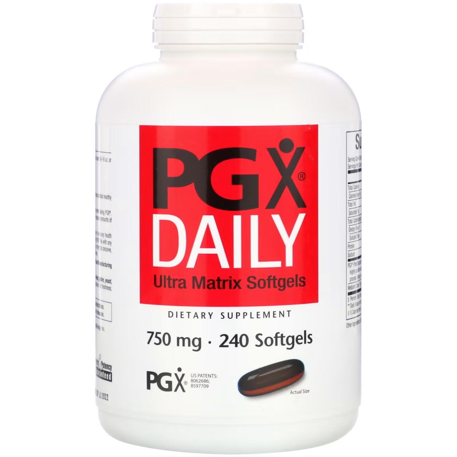 

Natural Factors PGX Daily мягкие желатиновые капсулы с матрицей сверхвысокого качества 750 мг, 240 мягких капсул