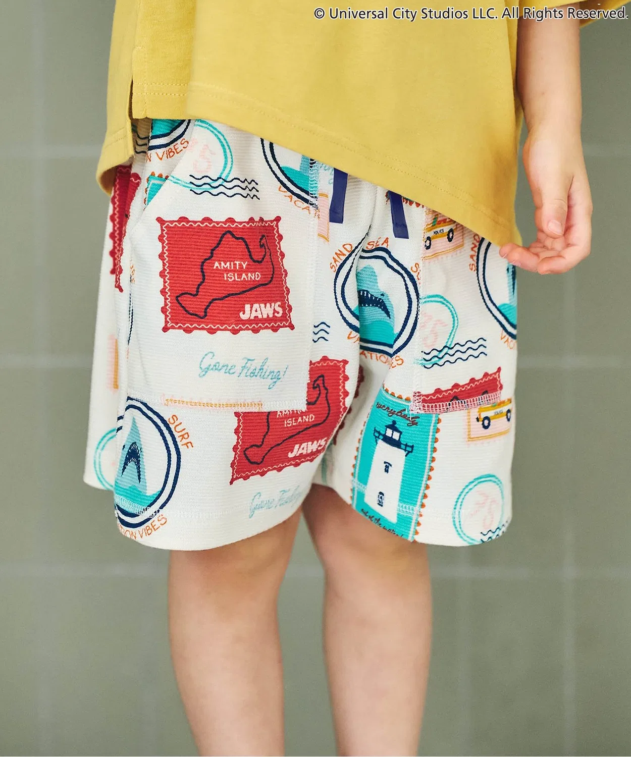 Детские шорты с принтом JAWS, модель JAWS Half Pants, apres les cours, Ivory