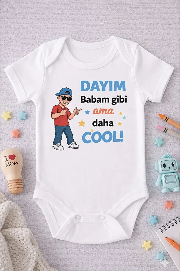 Детское боди для новорожденных с принтом Uncle Eydubaby, White