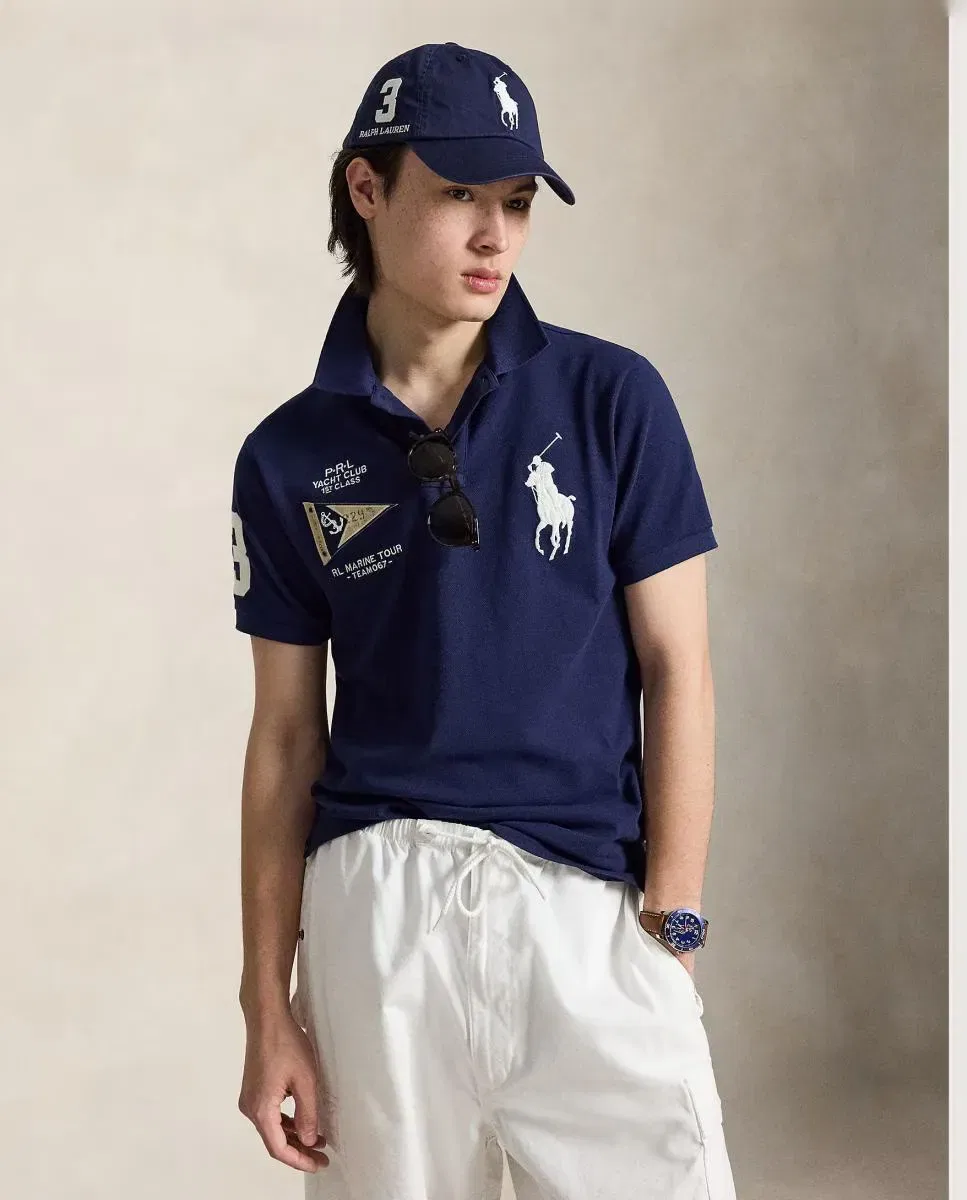 Мужское поло Regular Fit с Big Pony Polo Ralph Lauren, Azul Marino