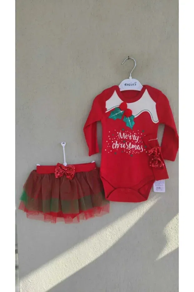 Детский комплект для девочек с принтом New Year's Eve Glam Noel, Multicolor — фото 2