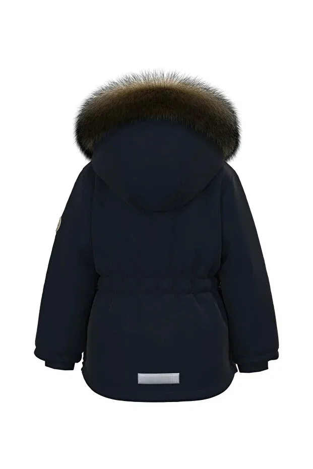Детское пальто-парка для девочек с капюшоном Name It, Black — фото 2
