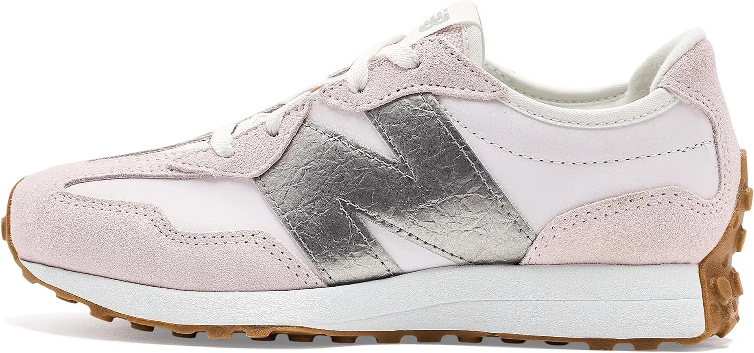 Детские кроссовки для девочек 327 New Balance, Pink Salt/Dark Silver Metallic — фото 4