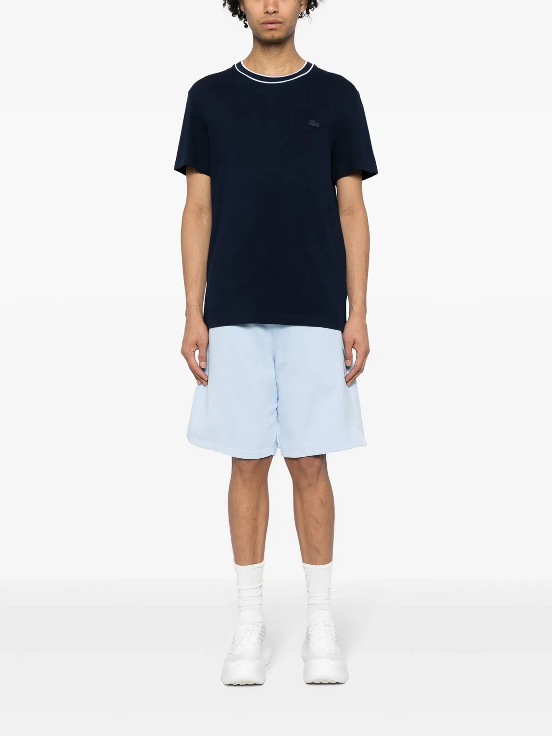 Футболка с аппликацией крокодила Lacoste, темно-синий — фото 3