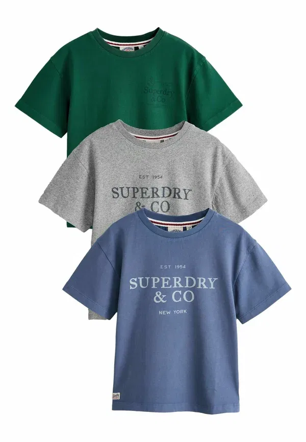 Футболки комплект 3 шт Regular fit Superdry & Co green blue, синий/зеленый