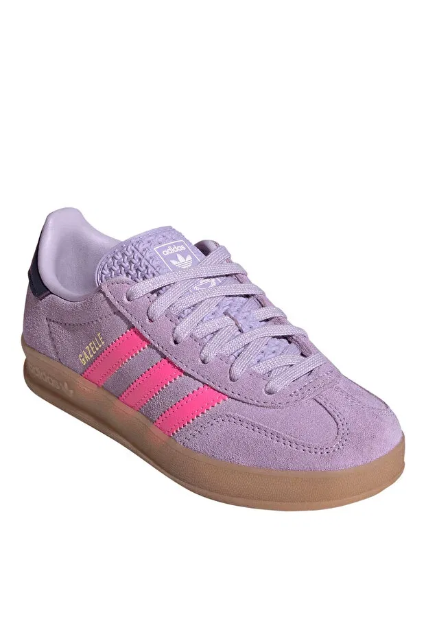 Детские кроссовки для девочек текстильные Gazelle Indoor c Adidas, Purple — фото 3
